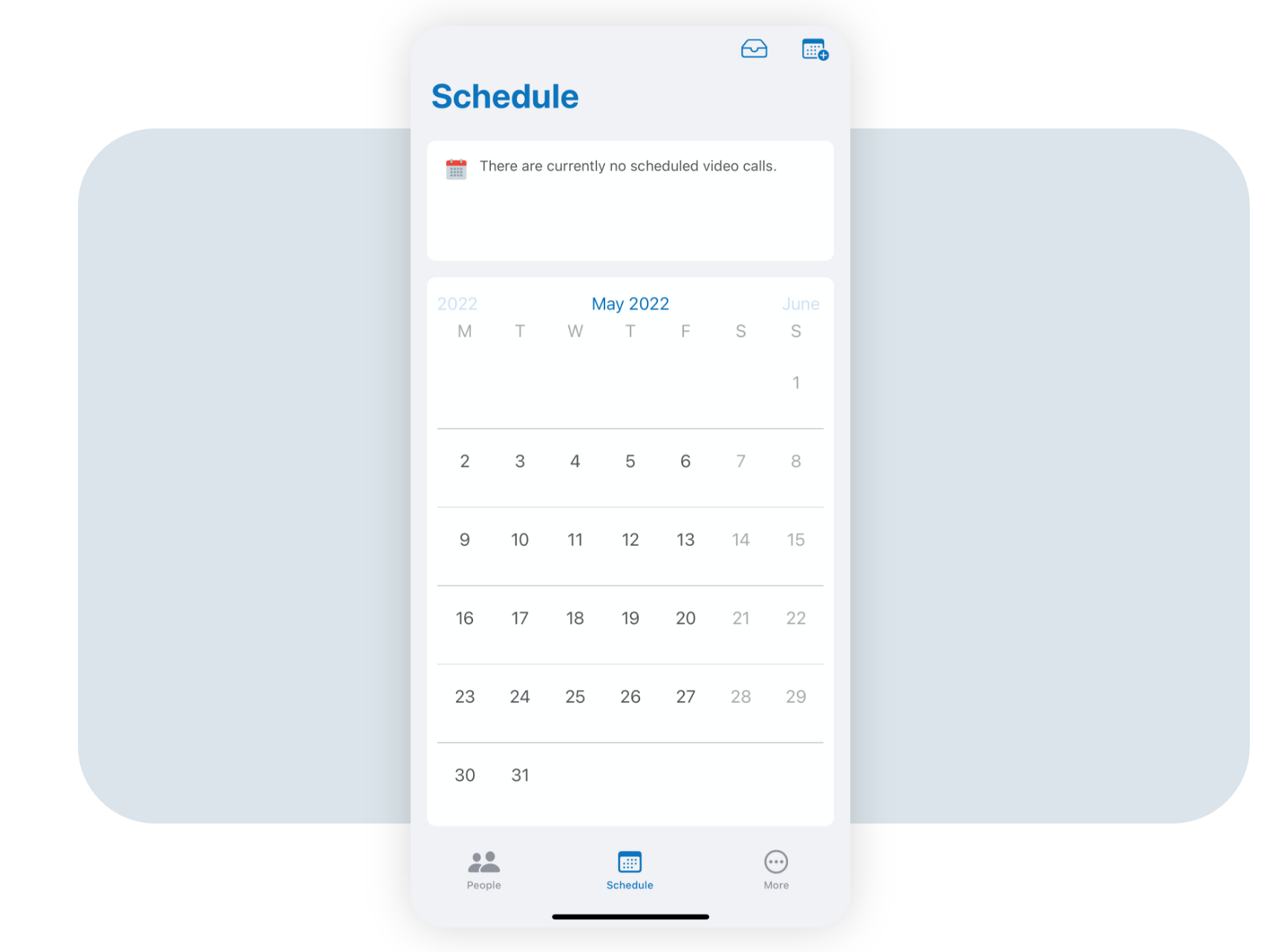 App schedule screen